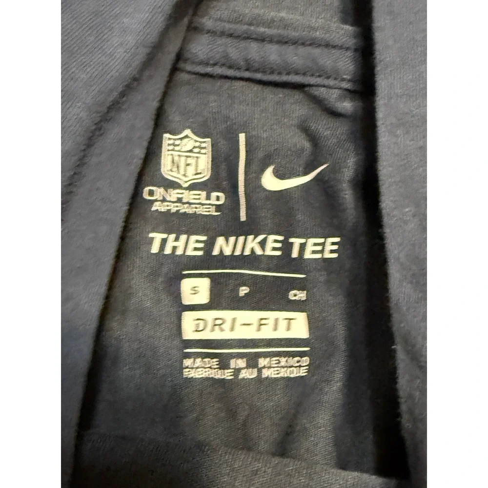 Nike Shirts Mens Size S Navy Blue Short Sleeve Hoodie NFL Dri-Fit Chicago Bears
